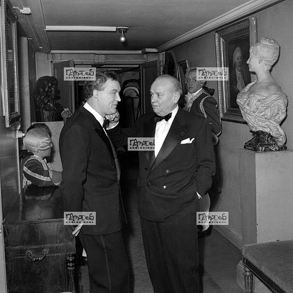 Paris, 23-03, Comdie Franaise, soire d'adieu d'Andr Brunot avec ses anciens lves, Blanchette Brunoy, Maurice Chevalier