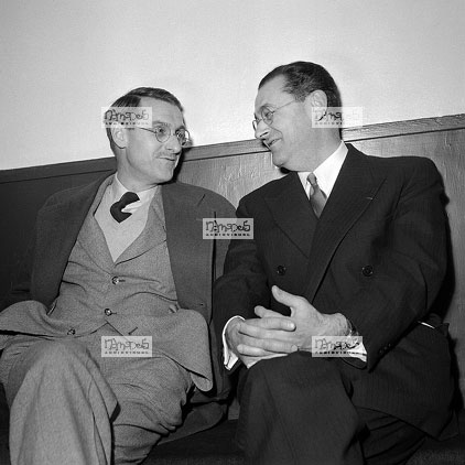 Paris, 25-03, Thtre de l'Atelier, Jean Anouilh et le Directeur du thtre