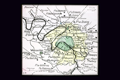 Guerre de 1914-1918 - Carte du camp retranch de Paris